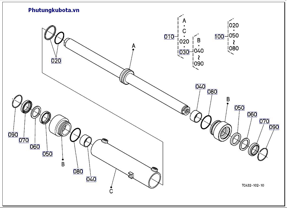 xilanh lái ( phụ tùng cấu tạo)